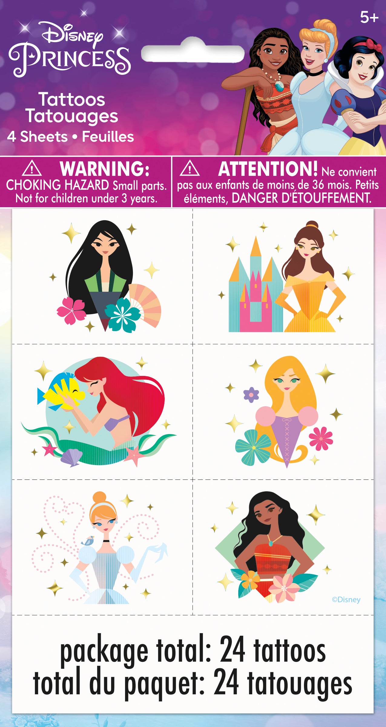 Disney Princess Tattoos  24ct