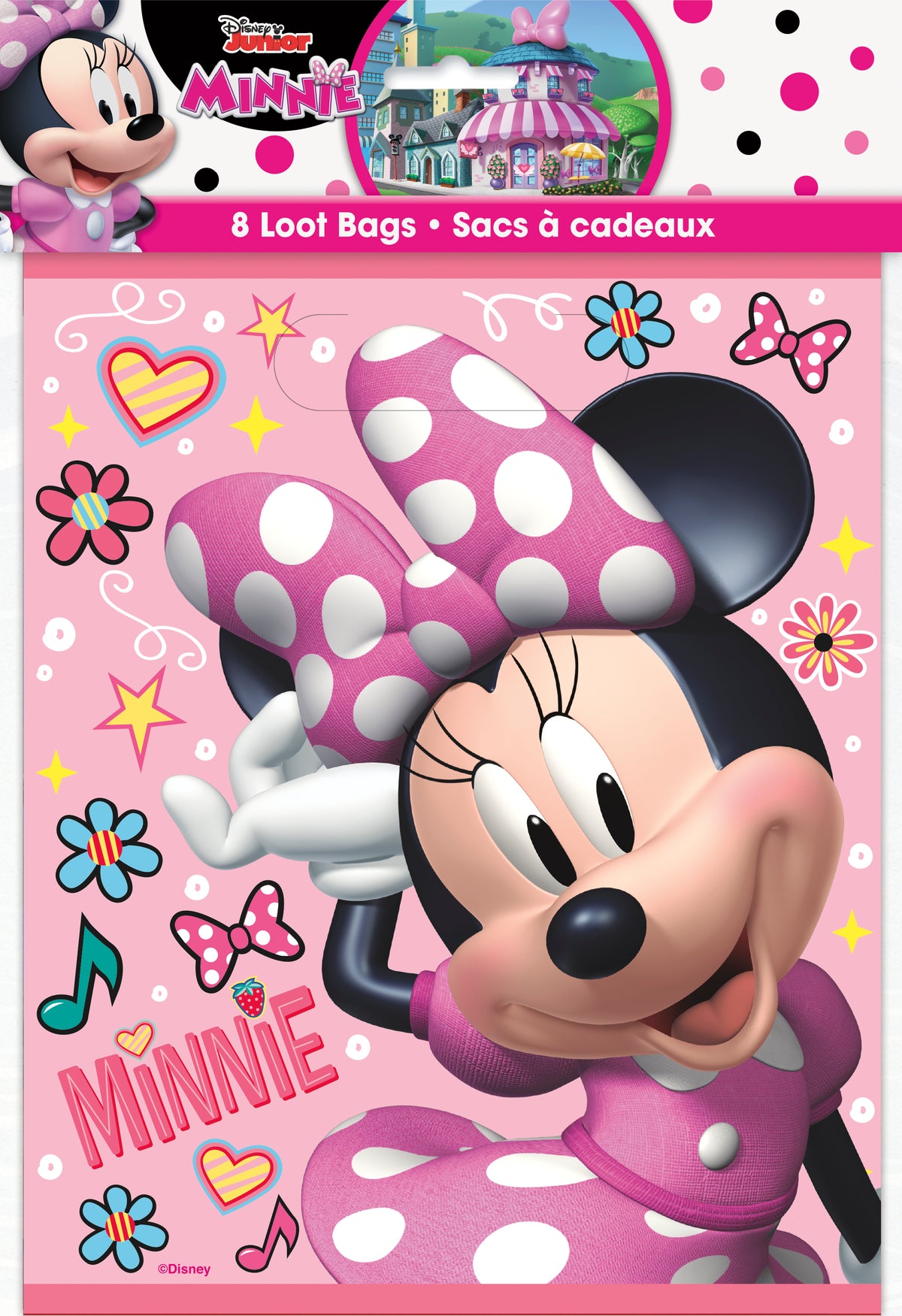 Disney Iconic Minnie Mouse Loot Bags – 8 Count | Kids Birthday Party Favor Bags