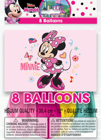 Disney Iconic Minnie Mouse 12 Latex Balloons  8ct"