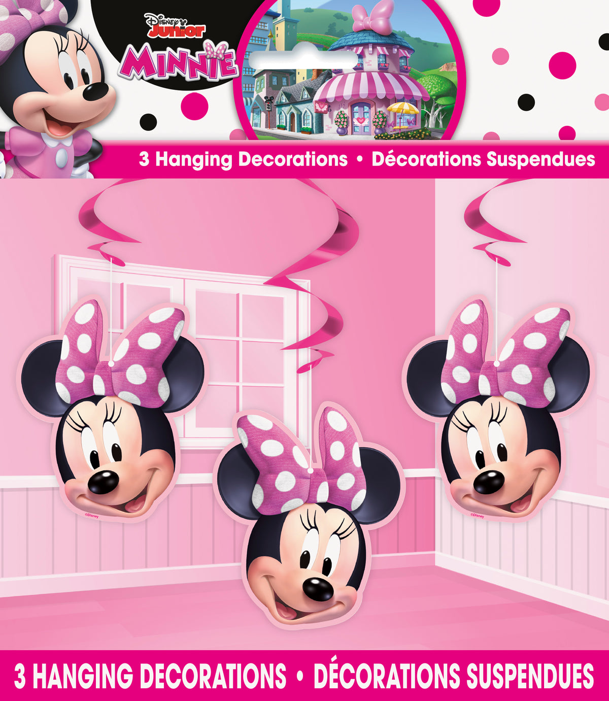 Disney Iconic Minnie Mouse Hanging Swirl Decorations  26  3ct"