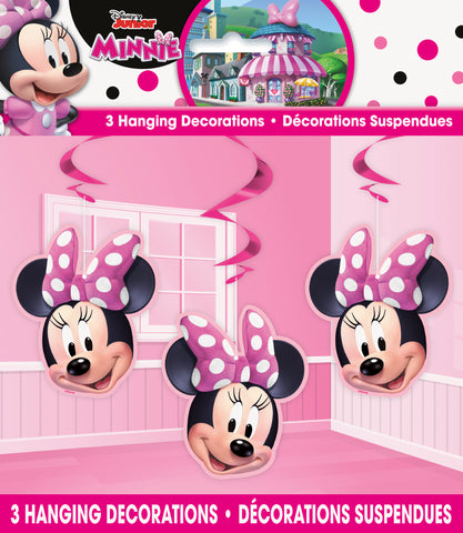 Disney Iconic Minnie Mouse Hanging Swirl Decorations  26  3ct"
