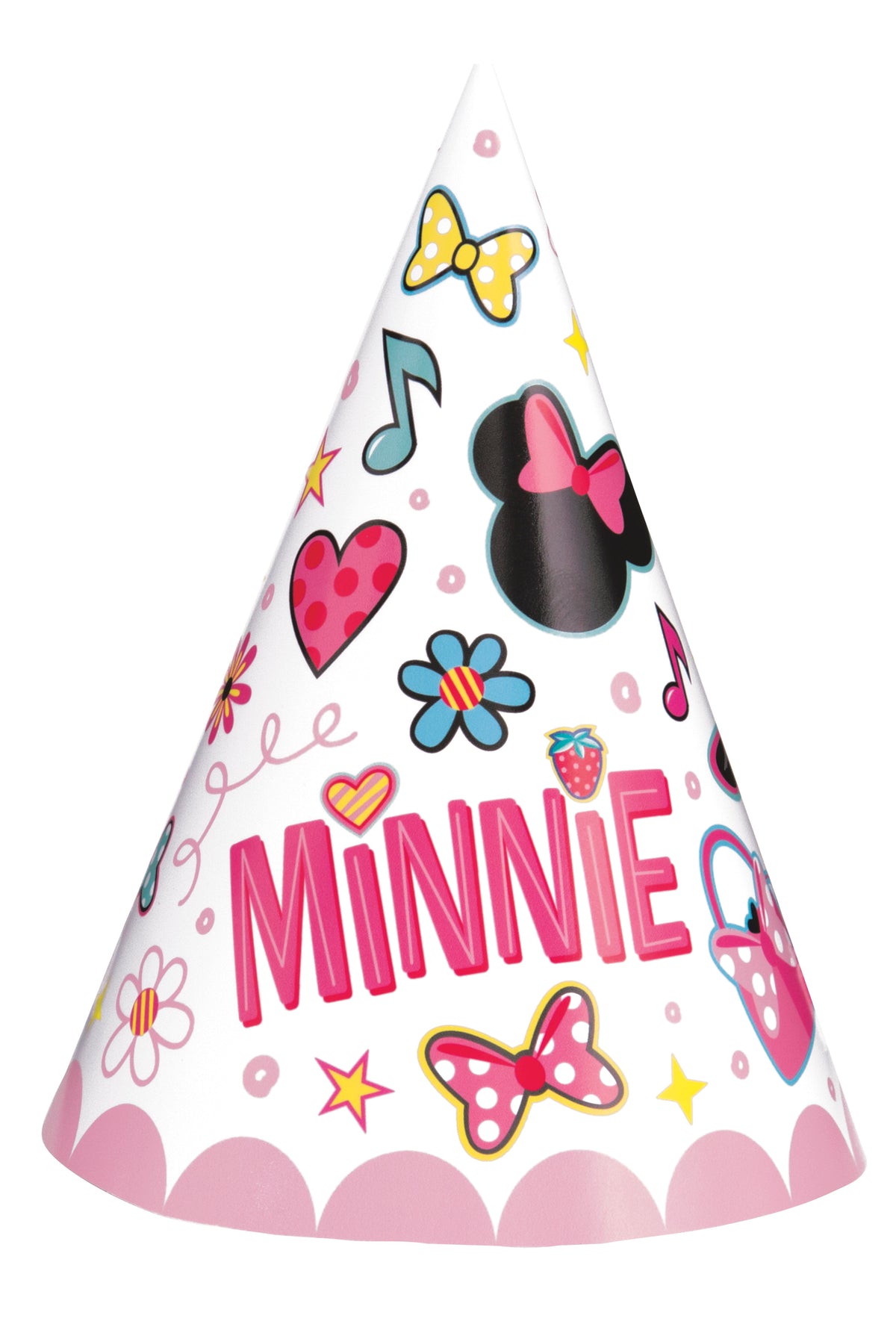 Disney Iconic Minnie Mouse Party Hats – 8 Count | Kids Birthday Party Supplies & Decorations