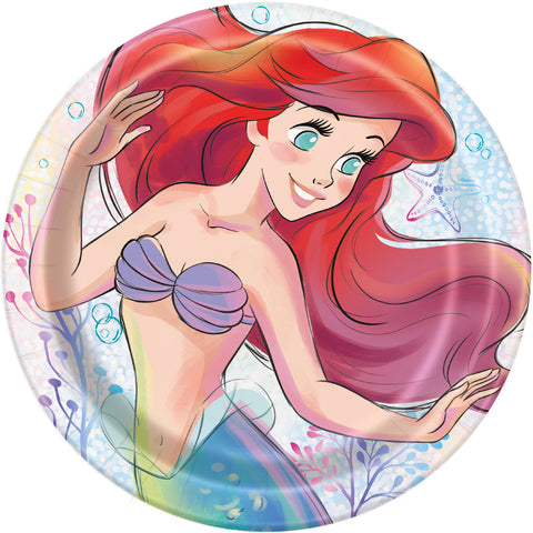 Disney The Little Mermaid Round 9" Dinner Paper Plates 8ct