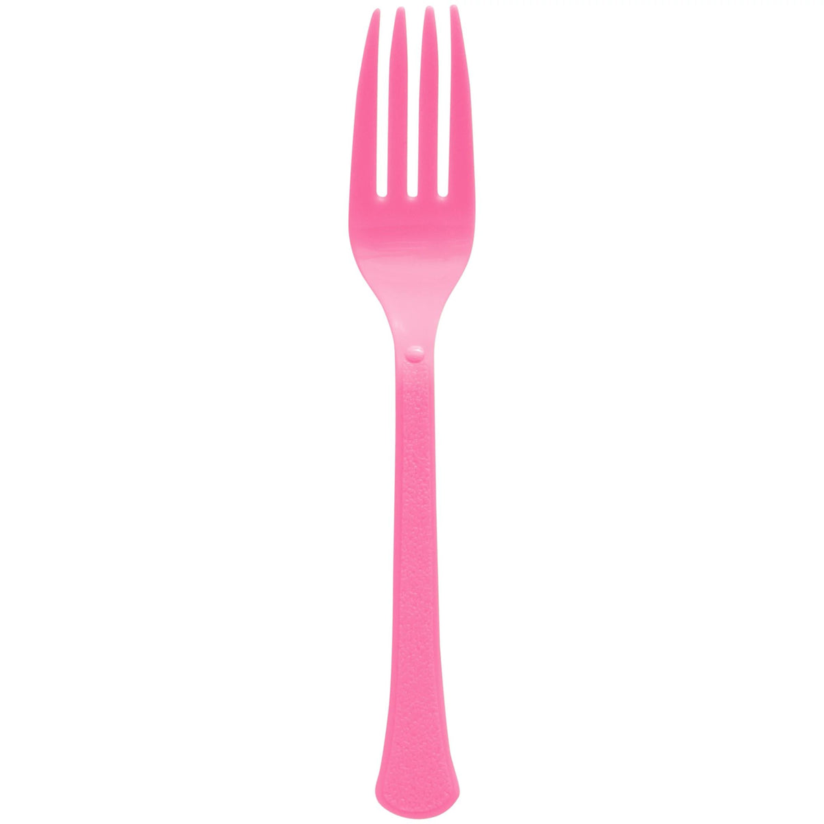 Bright Pink Forks 50-Count Heavyweight Forks
