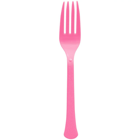 Bright Pink Forks 50-Count Heavyweight PP( Polypropylene) Plastic Forks