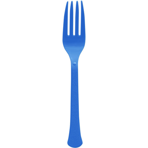 Bright Royal Blue Forks - 50 Count Heavyweight PP( Polypropylene) Plastic Forks