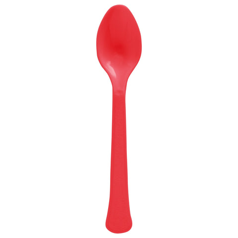 Apple Red Spoons - 50 Count Heavyweight PP( Polypropylene) Plastic Spoons