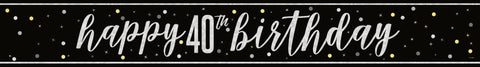 GLITZ Black 40 Prism Foil Banner  9 ft