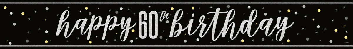 GLITZ Black 60 Prism Foil Banner  9 ft
