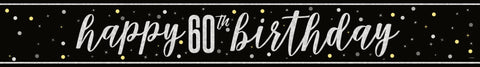 GLITZ Black 60 Prism Foil Banner  9 ft