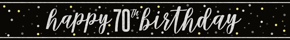 GLITZ Black 70 Prism Foil Banner  9 ft