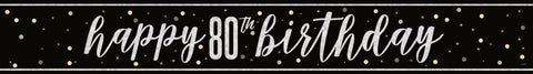 GLITZ Black 80 Prism Foil Banner  9 ft