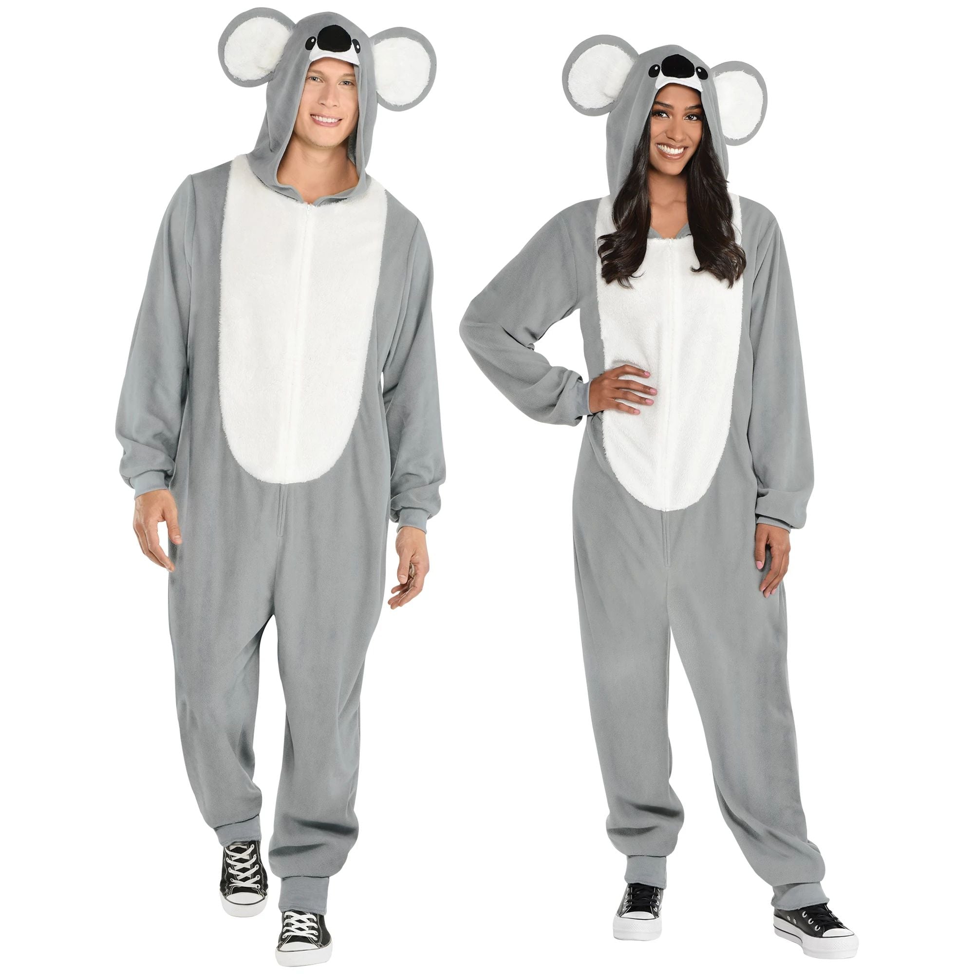 Koala Costume Size Adult L/XL Hooded Jumpsuit