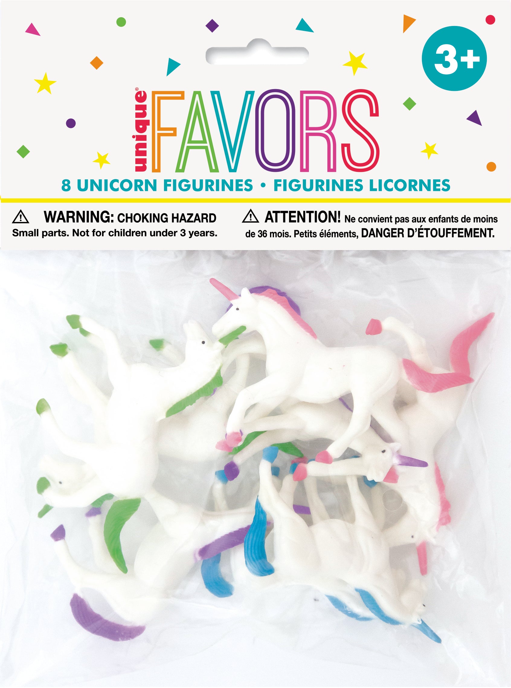 Plastic Unicorn Figurine Party Favors 8ct