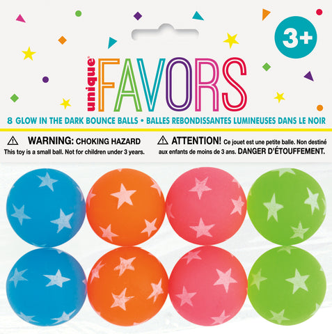Glow in the Dark Bounce Ball Favors  8ct