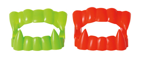 Plastic Neon Vampire Teeth Favors  12ct