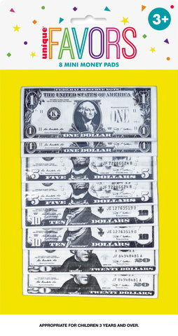 Mini Money Pad Favors  8ct