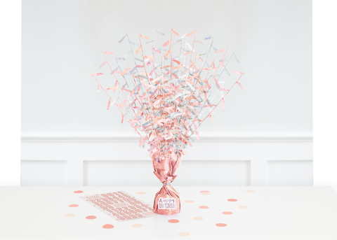 Birthday Glitz Rose Gold Balloon Weight Centerpiece