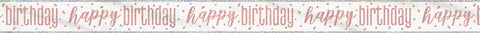 Happy Birthday Banner – 9ft Rose Gold Foil Glitz Party Decoration