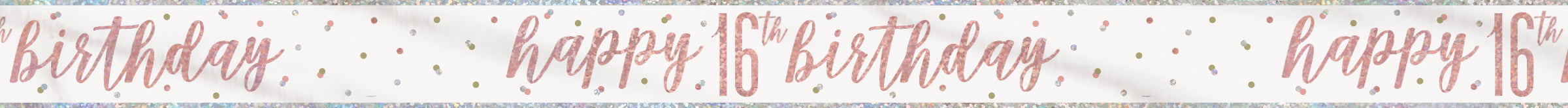 Glitz Rose Gold "Happy 16th Birthday" Foil  Banner 9 ft 1 Per Package