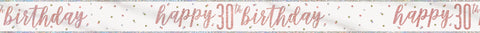 Happy 30th Birthday Banner – 9ft Rose Gold Foil Glitz Party Decoration