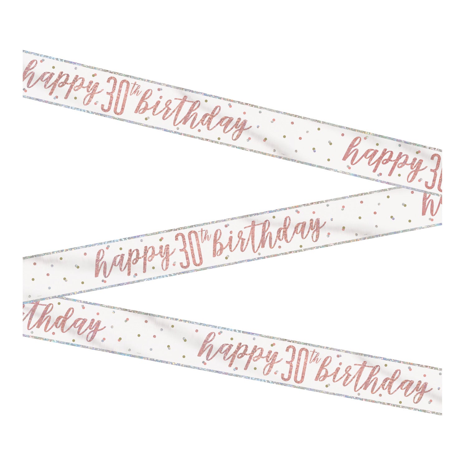 Happy 30th Birthday Banner – 9ft Rose Gold Foil Glitz Party Decoration