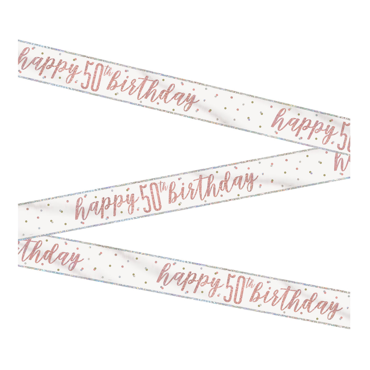 1 9ft Glitz Rose Gold Foil Banner Happy 50th Birthday"