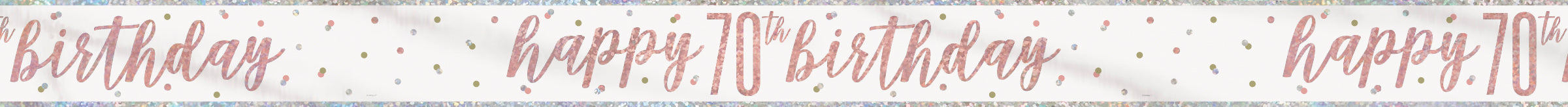 Happy "70th" Birthday Banner – 9ft Glitz Rose Gold Foil Party Decoration