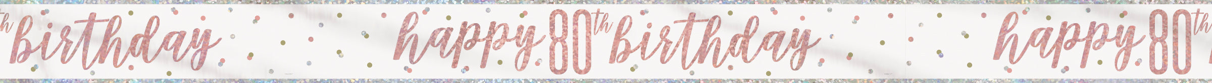 Happy "80th" Birthday Banner – 9ft Rose Gold Foil Glitz Party Decoration