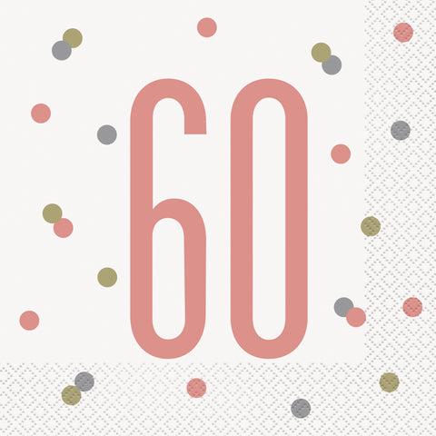 16 Glitz Rose Gold Luncheon Napkins "60"