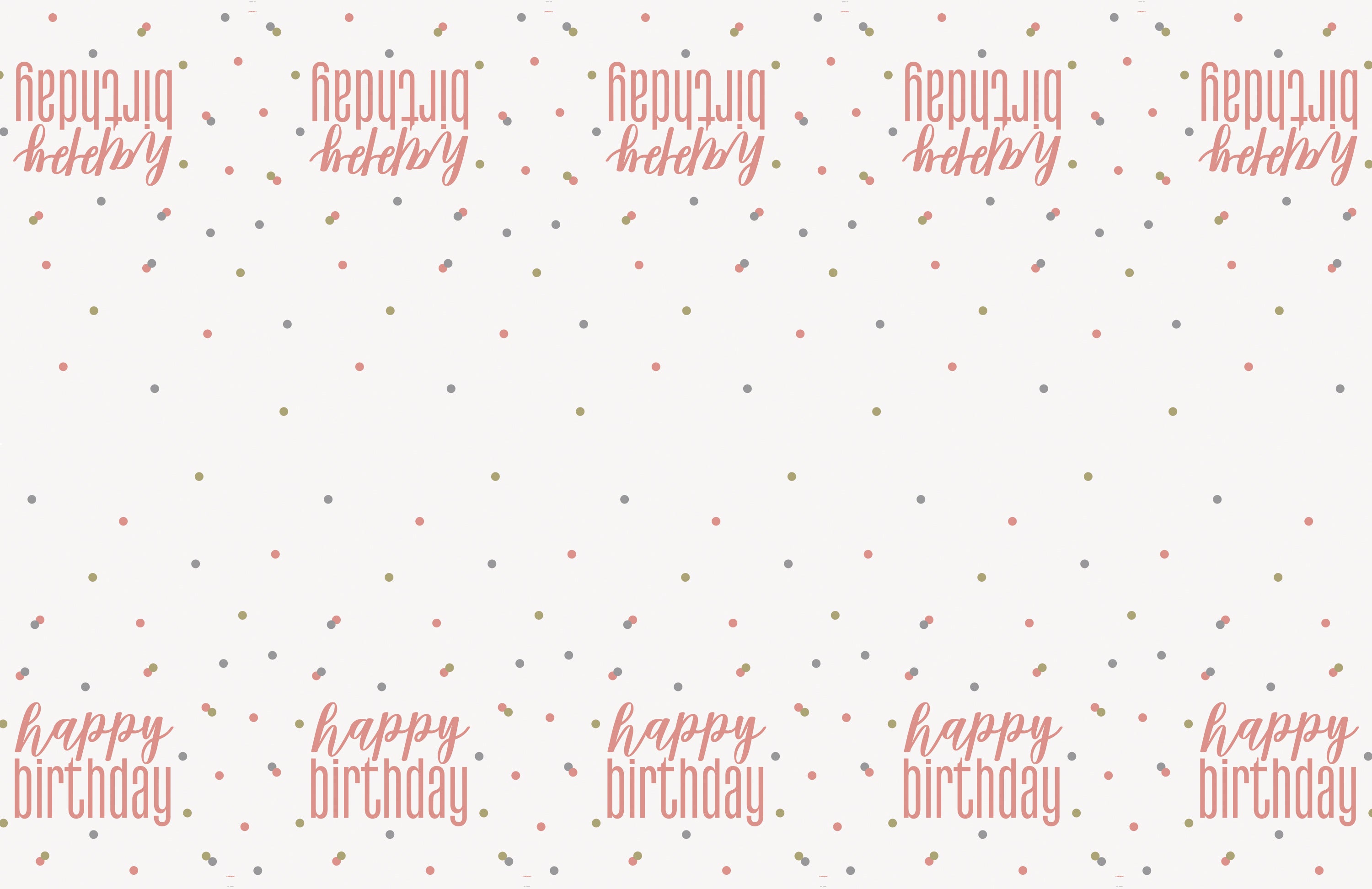 Glitz Rose Gold Happy Birthday" Plastic Table Cover  54"x84"