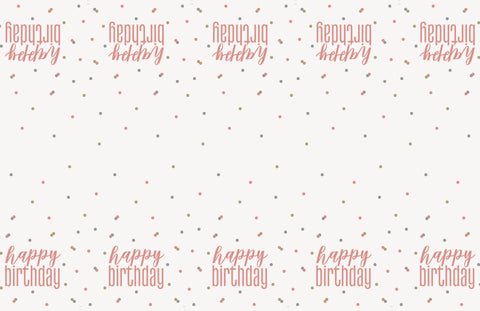 Glitz Rose Gold Happy Birthday" Plastic Table Cover  54"x84"