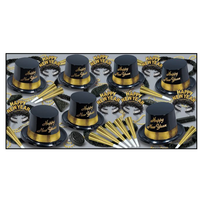 New Years Eve Party Kits Gold Legacy Assortment for 50 people