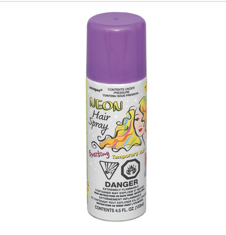 Purple Neon Hair Spray temporary hair color spray in Manahawkin, NJ  at Party Fair for costumes, crazy hair day, and concerts.