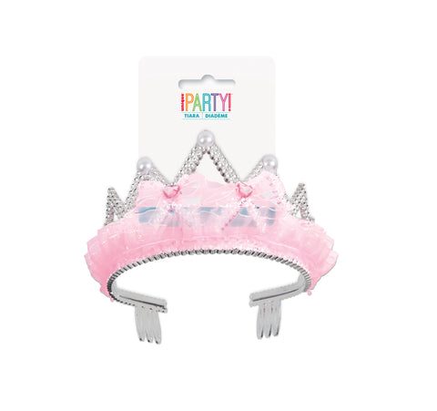 Pink Bows and Ribbon Tiara – Cute Birthday Crown for Girls’ Party Celebrations