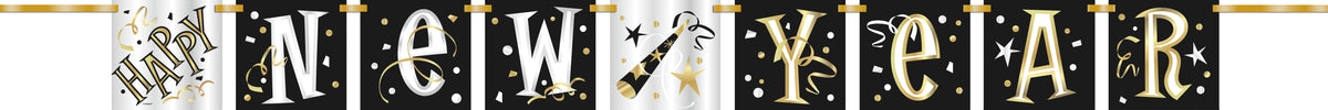 Happy New Year Block Banner – Party Decoration