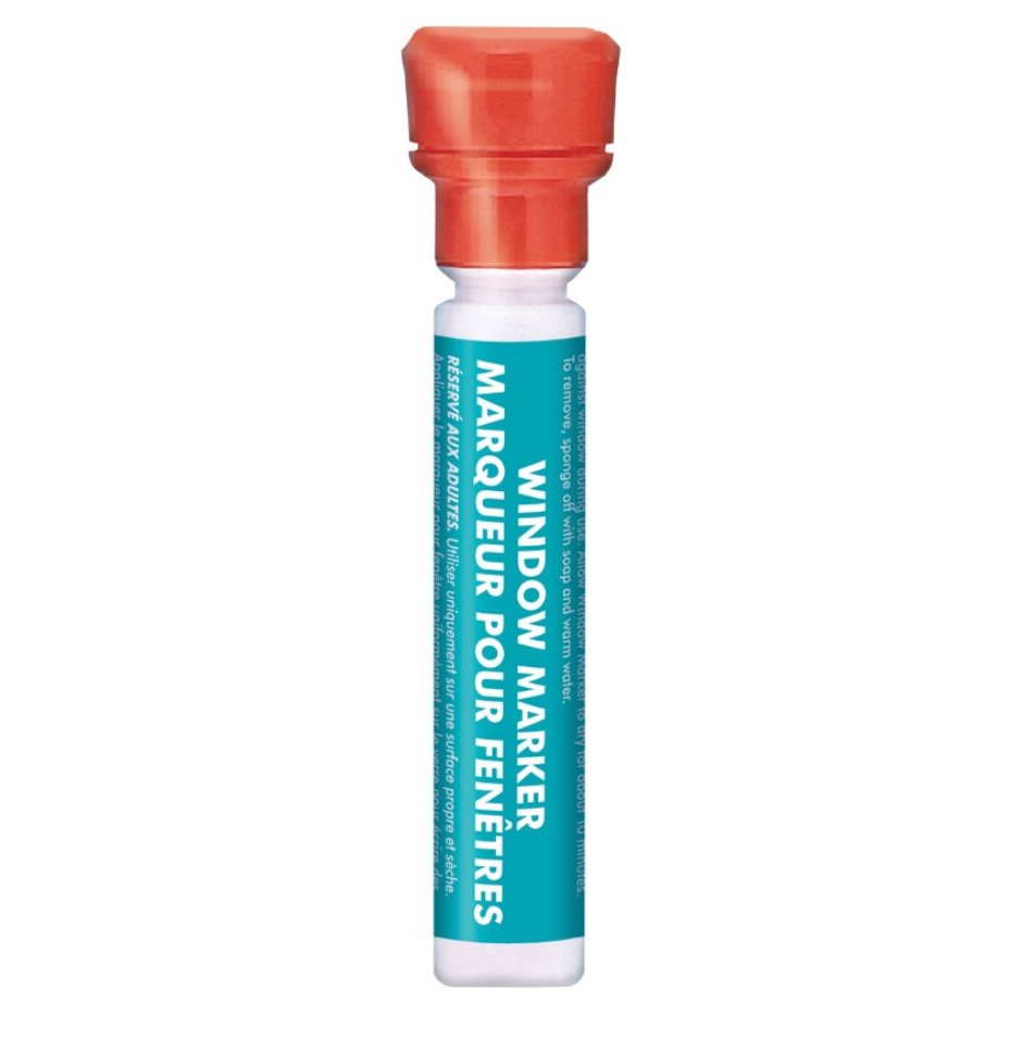 Red window marker for writing on glass from Party Fair in Manahawkin NJ
