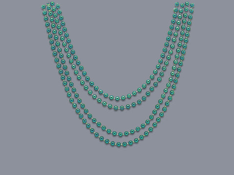 Green Metallic Bead Necklaces 4 per package