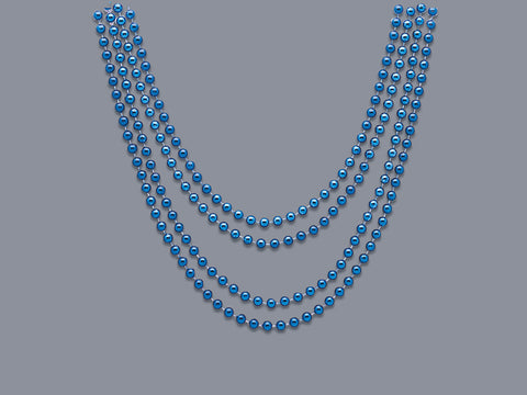 "Blue Metallic Bead Necklaces – 32-Inch Party Beads (4 Count) | Mardi Gras, Events, Costumes