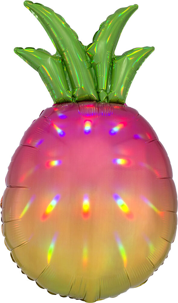 Pineapple Holographic Balloon in Manahawkin, NJ at Party Fair, featuring a 31-inch pineapple shape and shimmering iridescent finish.