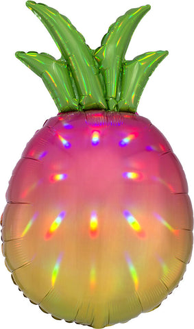 Pineapple Holographic Balloon in Manahawkin, NJ at Party Fair, featuring a 31-inch pineapple shape and shimmering iridescent finish.