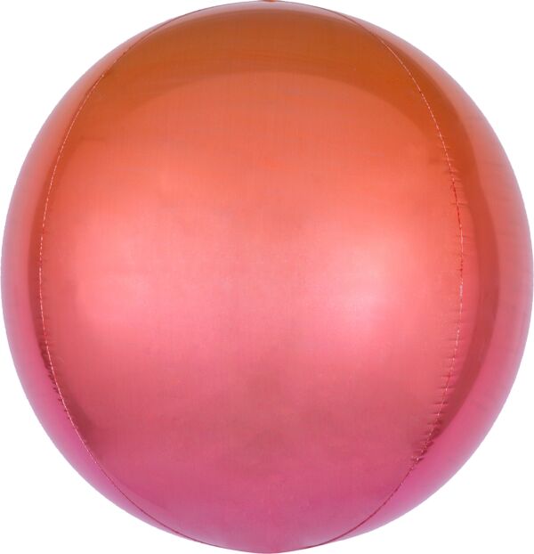 Ombre Red and Orange 15" Orbz Helium Inflated