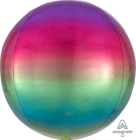 Ombre Rainbow 15" Orbz Helium Inflated