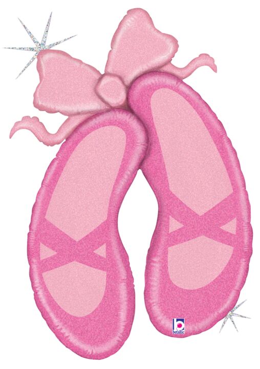 Ballet Slippers 40"  Holographic Mylar Balloon