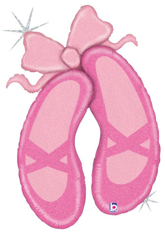 Ballet Slippers 40"  Holographic Mylar Balloon