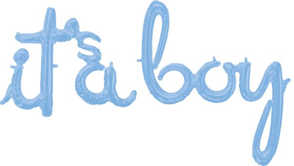 Script  "It''s a Boy" Light Blue Air Filled Phrase