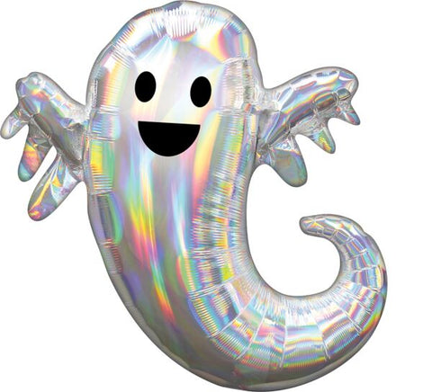 Iridescent Ghost 28" Halloween Super Shape Mylar Balloon