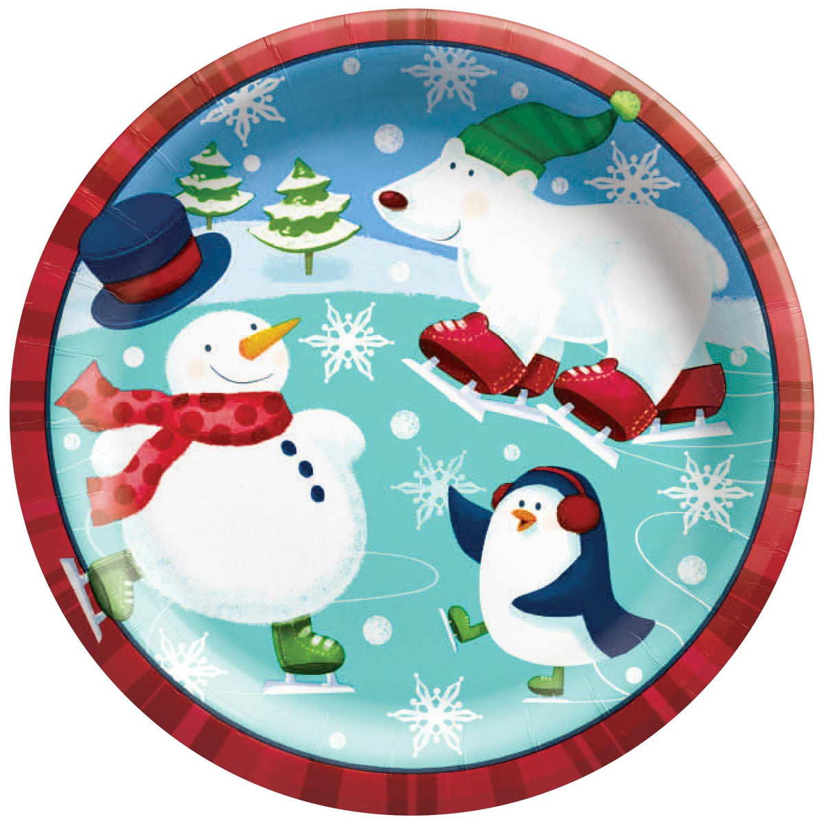 Holiday Fun 8 1/2" Round Paper Plates Pack of 8