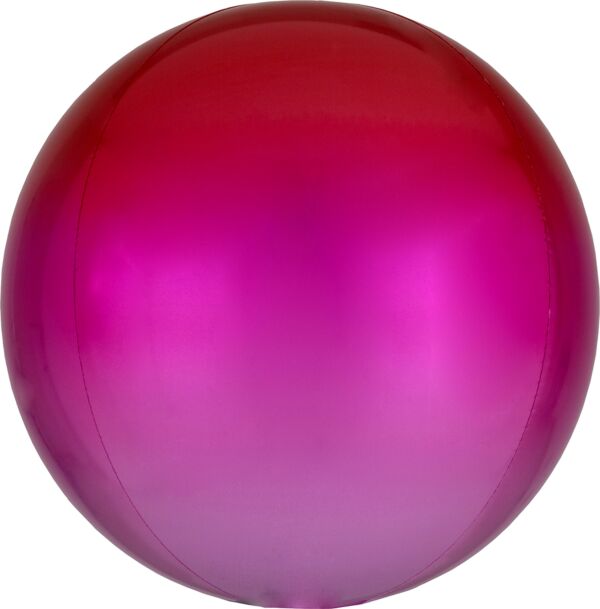 Ombre Red and Pink 15" Orbz Helium Inflated