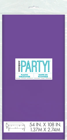 Purple Plastic Table Cover 54"x 108",  1 Per Package